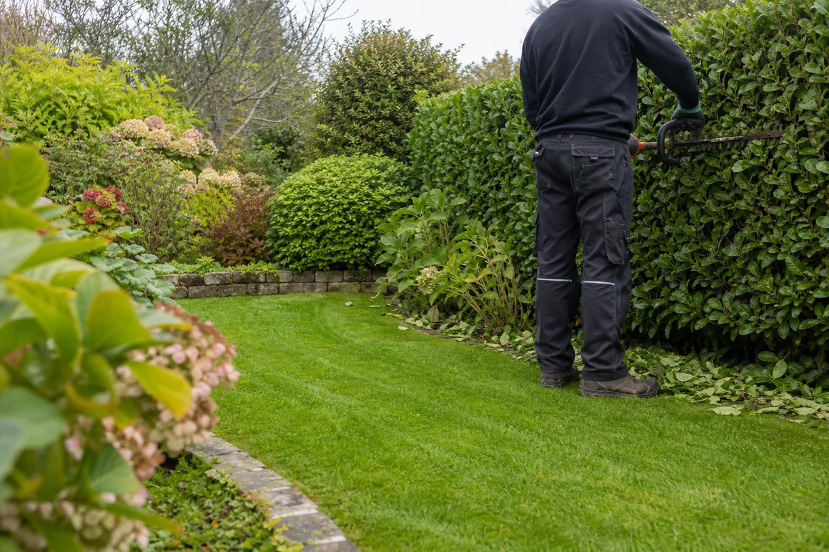 Entretien de jardin en Bretagne Sud : tonte, haies, massifs